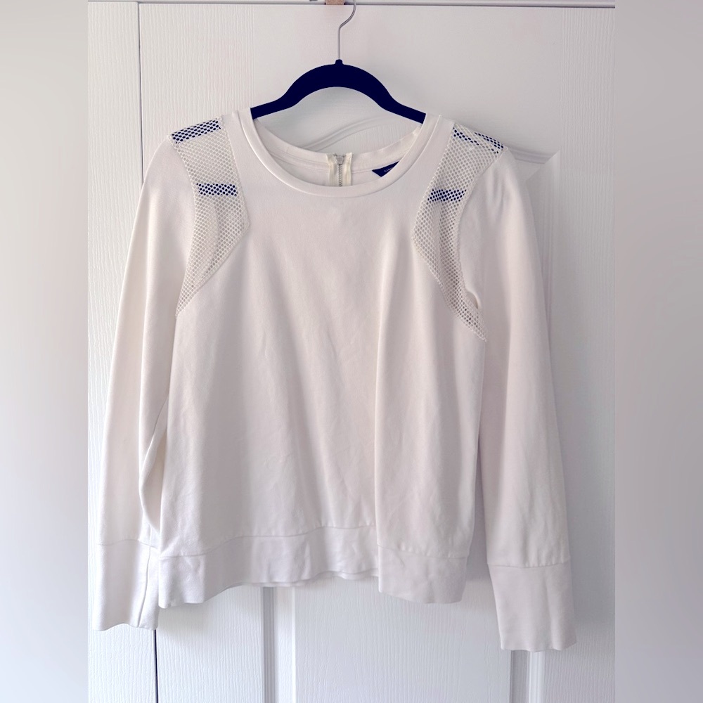 Banana Republic White Mesh Detail Sweatshirt